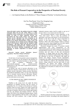 The Role of Peasant Cooperatives in the Perspective of Tourism Poverty