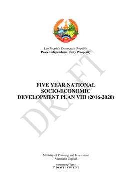 Devel Five So Opm E Yea Ocio- Ment Ar Na -Eco Plan Atio Onom N Vii Onal Mic Ii (201 L 16-2020)