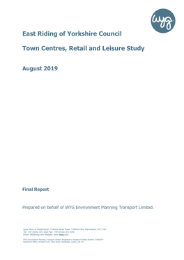 East Riding of Yorkshire Council Town Centres, Retail and Leisure Study