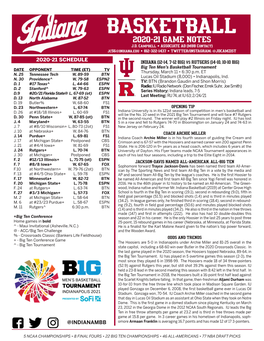 @Indianambb 2020-21 Schedule