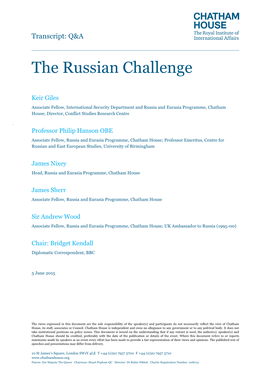 The Russian Challenge