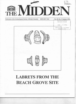 Labrets from the Beach Grove Site ~Midden Asbc ·