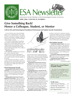 Give Something Back! Honor a Colleague, Student, Or Mentor