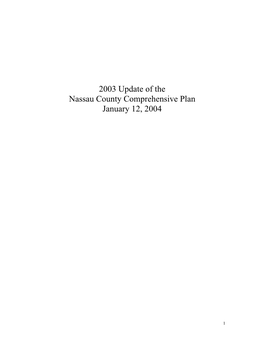 Nassau County Master Plan Update 2003