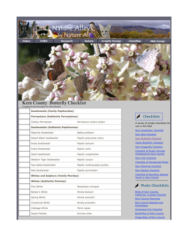 Checklist of Butterflies of Kern County CA