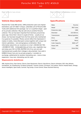 Porsche 993 Turbo GT2 #SOLD Sold