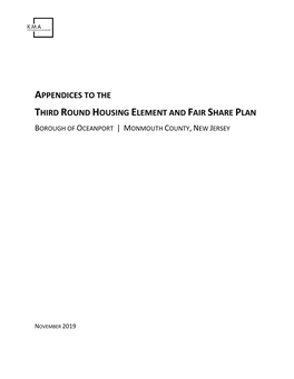 Appendices to the Third Round Housing Element and Fair Share Plan Borough of Oceanport | Monmouth County, New Jersey