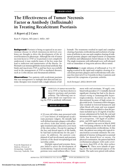 In Treating Recalcitrant Psoriasis a Report of 2 Cases