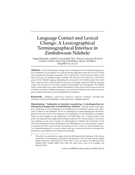 Language Contact and Lexical Change: A