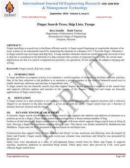 Finger Search Trees, Skip Lists, Treaps