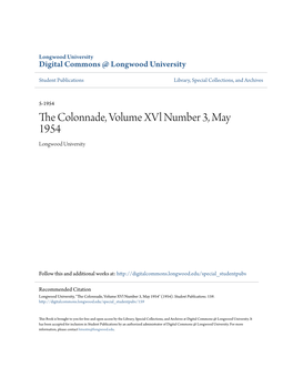 The Colonnade, Volume Xvl Number 3, May 1954