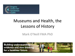 Museums and Health, the Lessons of History