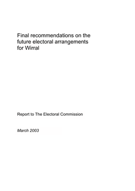 The Borough of Wirral (Electoral Changes) Order 2003