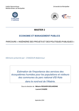 Estimation De L'importance Des Services Des Stèmes Humides Pour