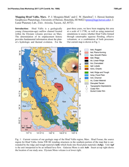 Mapping Hrad Vallis, Mars. PJ Mouginis-Mark1 and CW Hamilton2