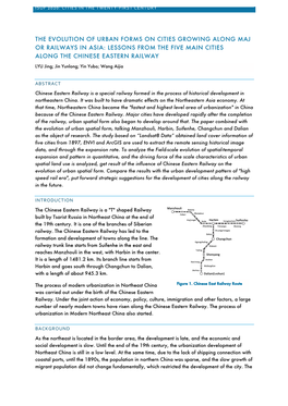 The Evolution of Urban Forms on Cities Growing Along Maj Or Railways in Asia: Lessons from the Five Main Cities Along the Chinese Eastern Railway