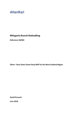 Milngavie Redoubling Technical Report June 2018.Pdf