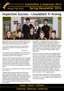 Inspection Success - Llwyddiant Yr Arolwg