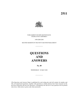 2511 Questions and Answers