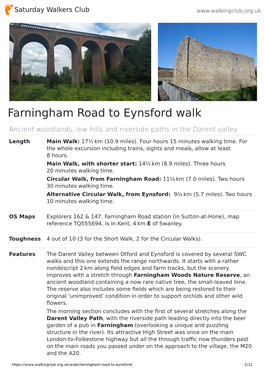 Farningham Road to Eynsford Walk