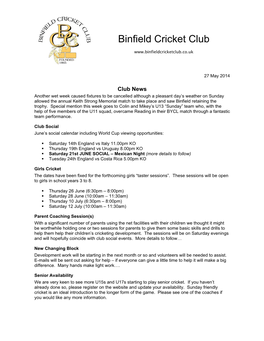 Binfield Cricket Club