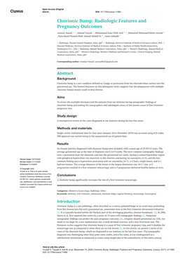 Chorionic Bump: Radiologic Features and Pregnancy Outcomes