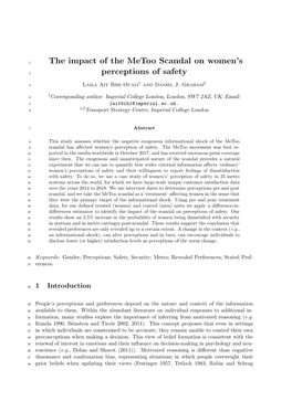 The Impact of the Metoo Scandal on Women's Perceptions of Safety