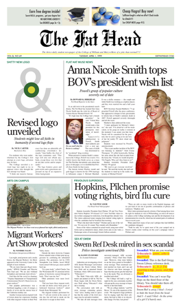 Anna Nicole Smith Tops BOV's President Wish List