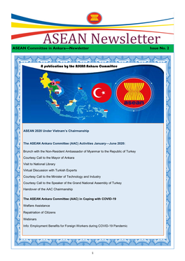 ASEAN Newsletter ASEAN Committee in Ankara—Newsletter Issue No