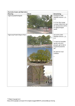 Ikoniske Træer På Nørrebro Placering Billede Bemærkning Tagensvej/Sjællandsgade Sumpeg Fra 1985 Opfylder Kriterie: 1, 3, 4, 5