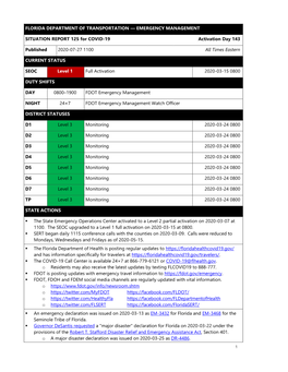 Florida Department of Transportation — Emergency Management