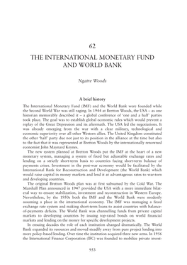 62 the International Monetary Fund and World Bank