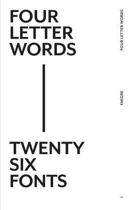 Four Letter Words Twenty Six Fonts