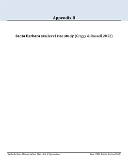 Santa Barbara Sea Level Rise Study (Griggs & Russell 2012)