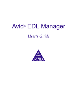 EDL Manager User's Guide