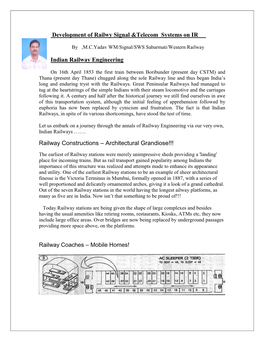 Signaling &Telecom Systems on IR