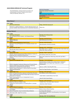 AAAI-20 Technical Program Schedule