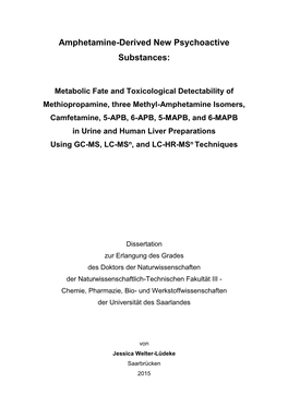 Amphetamine-Derived New Psychoactive Substances