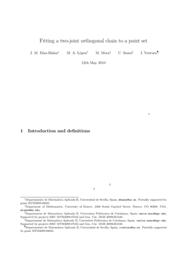 Fitting a Two-Joint Orthogonal Chain to a Point Set