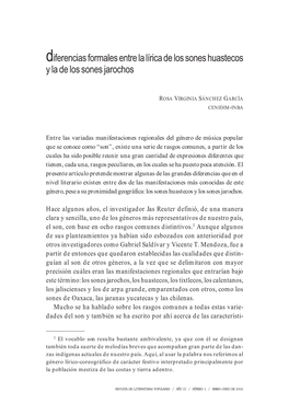 Diferencias Formales Entre La Lírica De Los Sones Huastecos Y La De Los Sones Jarochos