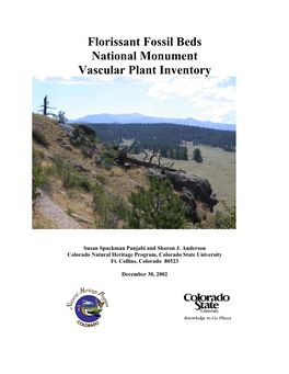 Florissant Fossil Beds National Monument Vascular Plant Inventory