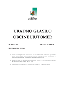 URADNO GLASILO OBČINE LJUTOMER Št