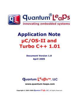 Uc/OS-II and Turbo C++ 1.01