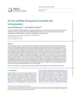 On the Stability of Sequences Inserted Into Viral Genomes