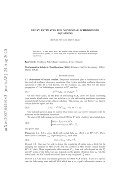 Arxiv:2007.04491V3 [Math.AP] 24 Aug 2020 Hoe 1.1