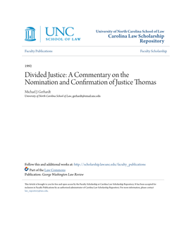 A Commentary on the Nomination and Confirmation of Justice Thomas Michael J