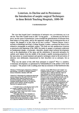 In Three British Teaching Hospitals, 1890-99