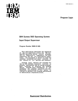 IBM System/360 Operating System Input/Output Supervisor