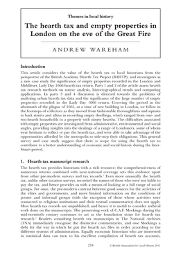 Hearth Tax and Empty Properties in London by Andrew Wareham