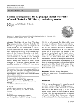 Seismic Investigation of the El'gygytgyn Impact Crater Lake